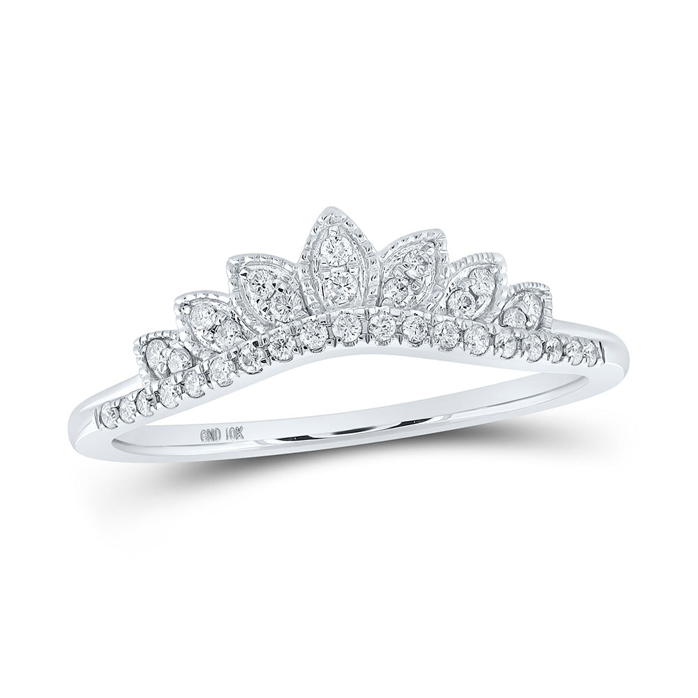 10K White Gold Womens Round Diamond Enhancer Wedding Band 1/6 Cttw, Womens Size: 5-10