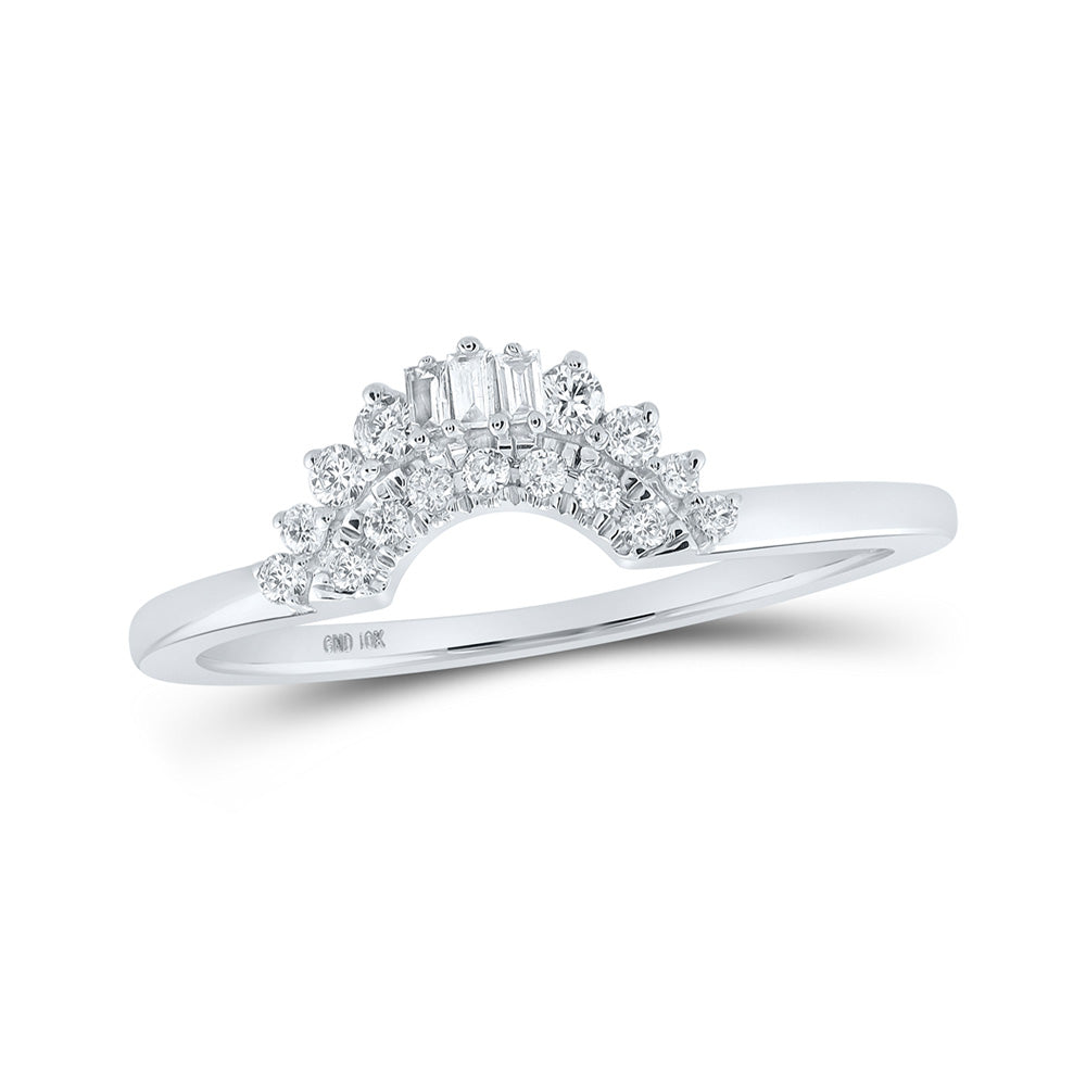10K Yellow Or Rose Or White Gold Womens Baguette Diamond Wrap Enhancer Wedding Band 1/6 Cttw, Womens Size: 5-10