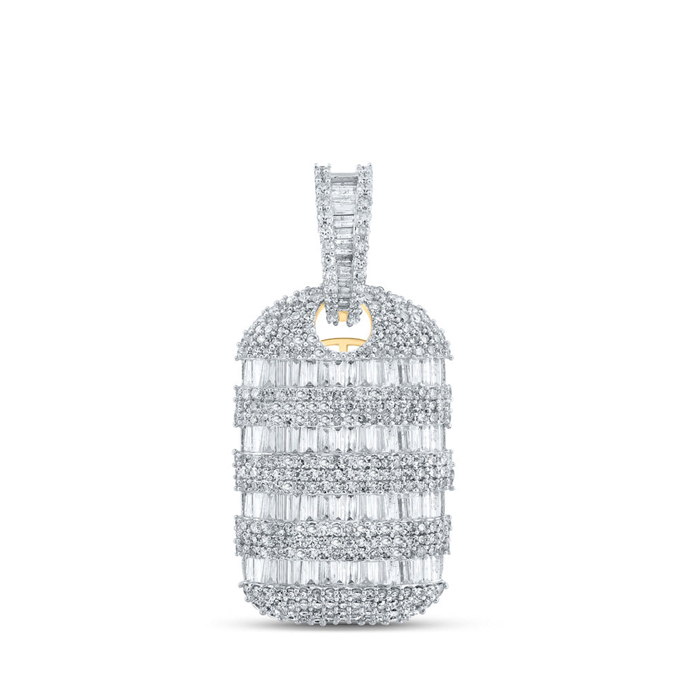 10K Yellow Gold Mens Baguette Diamond Charm Pendant 3-1/3 Cttw