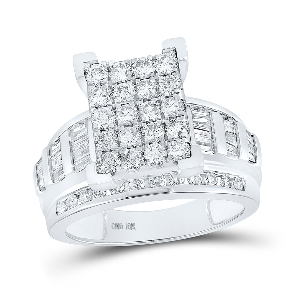 10K Yellow Or White Or Rose Gold Round Diamond Cluster Bridal Wedding Engagement Ring, Womens Size: 5-10