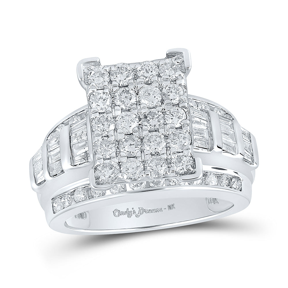 10K Yellow Or White Or Rose Gold Round Diamond Cluster Bridal Wedding Engagement Ring , Womens Size: 5-10