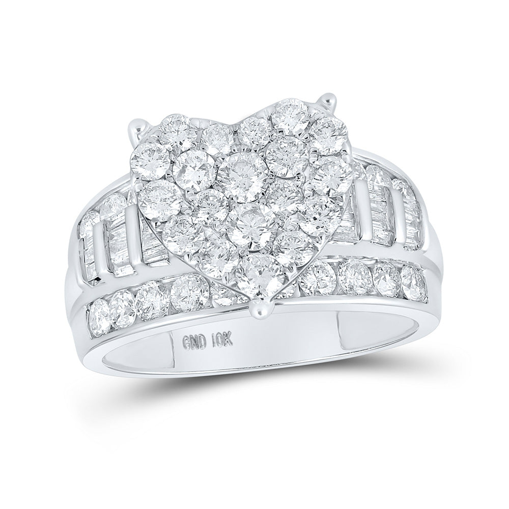 10K Yellow Or White Or Rose Gold Round Diamond Heart Bridal Wedding Engagement Ring , Womens Size: 5-10