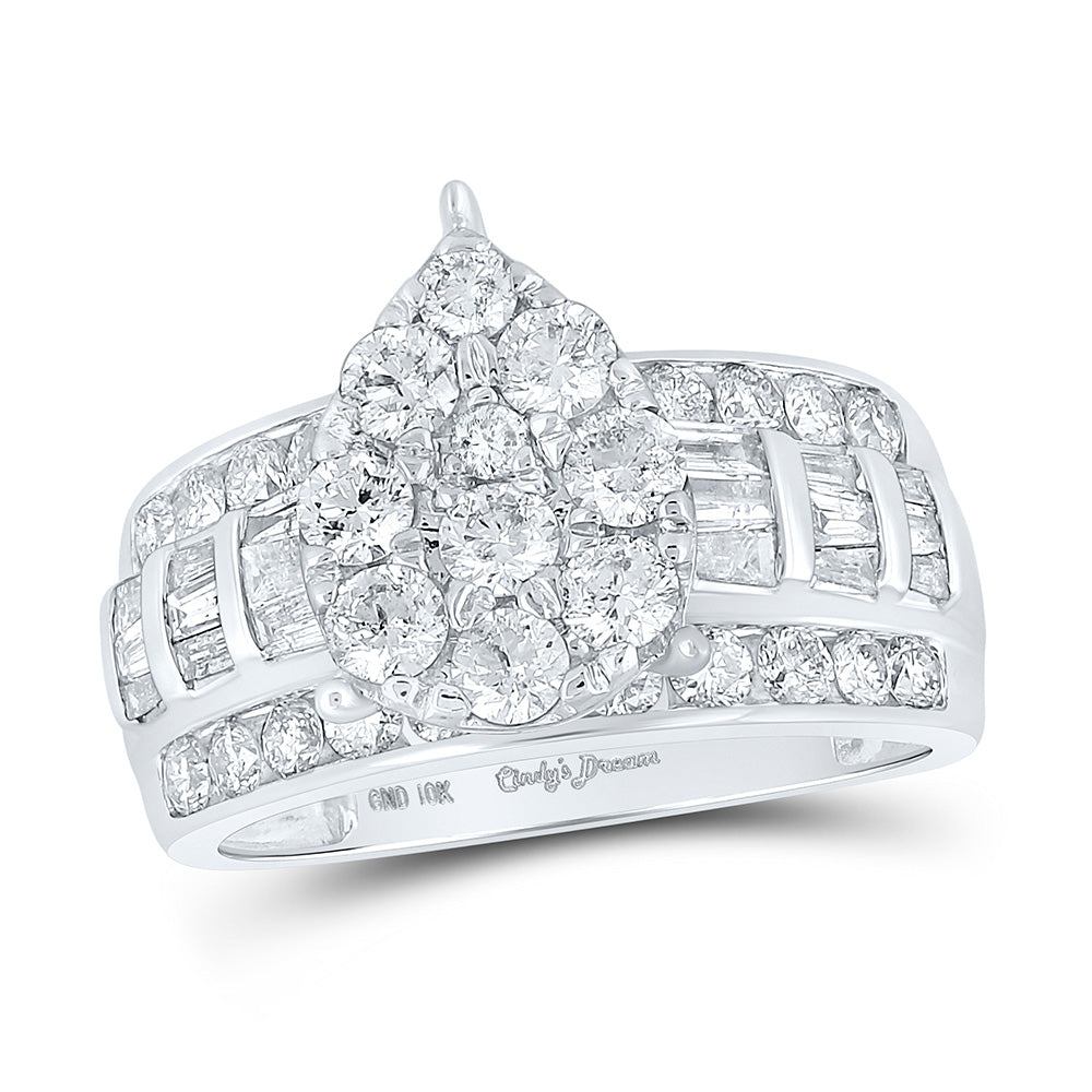 10K Yellow Or White Or Rose Gold Round Diamond Teardrop Bridal Wedding Engagement Ring , Womens Size: 5-10