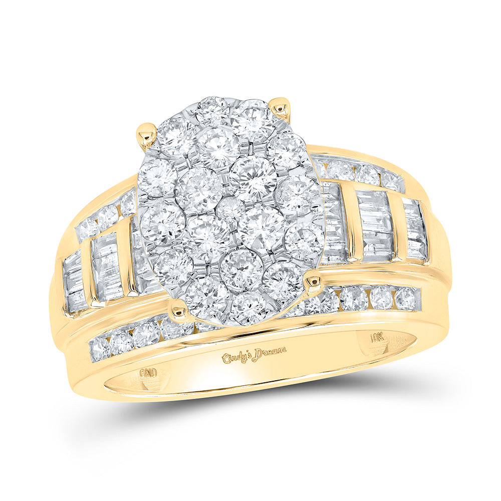 10K White Or Yellow Gold Round Diamond Oval Bridal Wedding Engagement Ring , Womens Size: 5-10