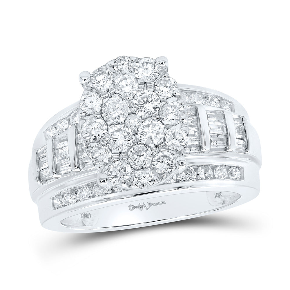 10K White Or Yellow Gold Round Diamond Oval Bridal Wedding Engagement Ring , Womens Size: 5-10