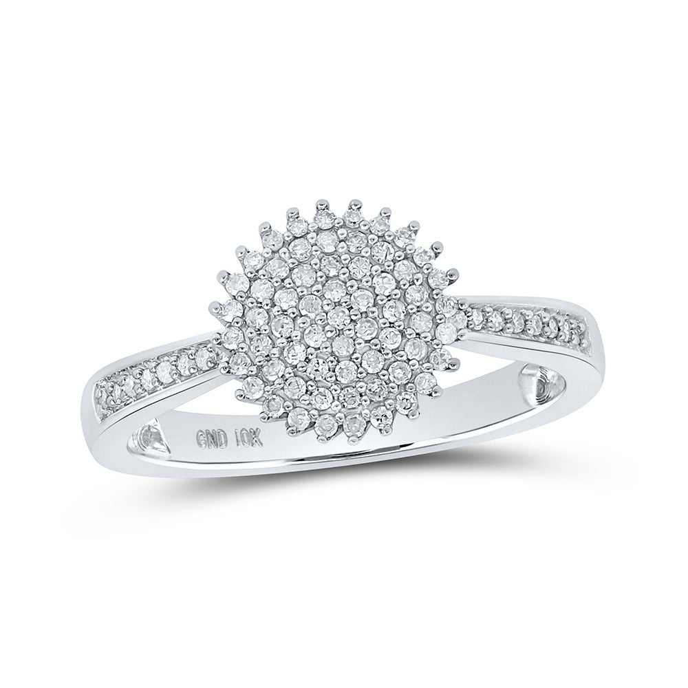 10K Yellow Or White Or Rose Gold Womens Round Diamond Circle Ring , Womens Size: 5-10