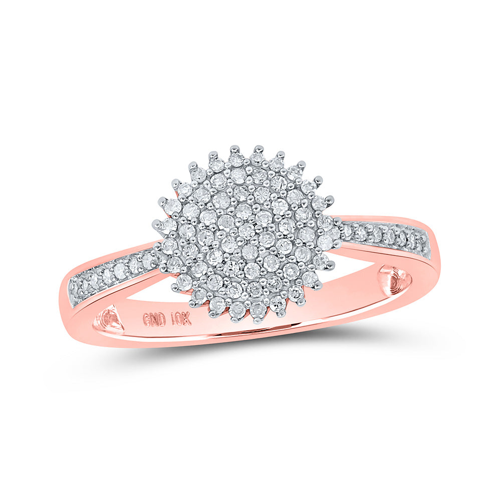 10K Yellow Or White Or Rose Gold Womens Round Diamond Circle Ring , Womens Size: 5-10