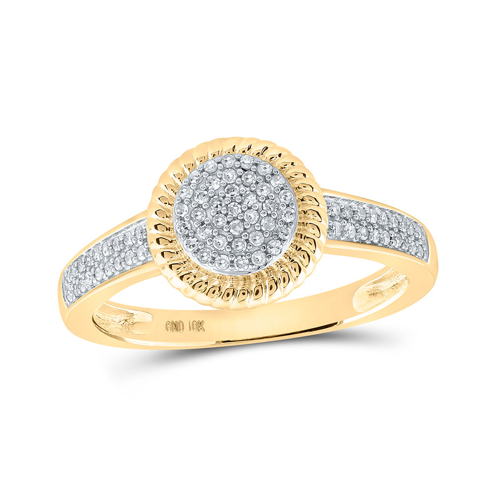 10K Yellow Or White Gold Womens Round Diamond Circle Ring 1/5 Cttw, Womens Size: 5-10