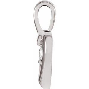 14K White Gold Round 2.7Mm G-H I1 .07 Ct Natural Diamond Heart Pendant