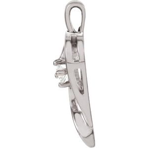 14K White Gold Round 3Mm G-H I1 1/10 Ct Natural Diamond Heart Pendant