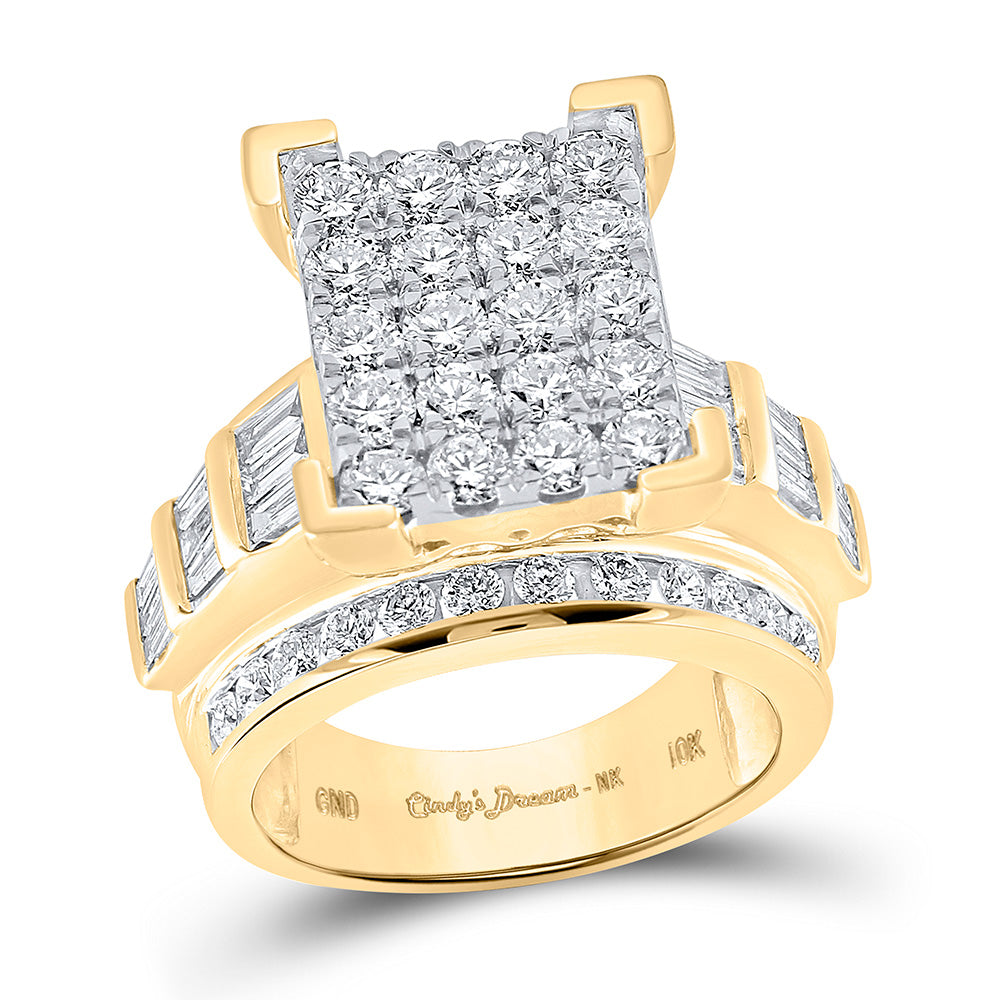 10K White Or Yellow Gold Round Diamond Cluster Bridal Wedding Engagement Ring , Womens Size: 5-10