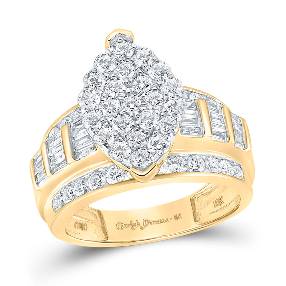 10K White Or Yellow Gold Round Diamond Oval Bridal Wedding Engagement Ring , Womens Size: 5-10