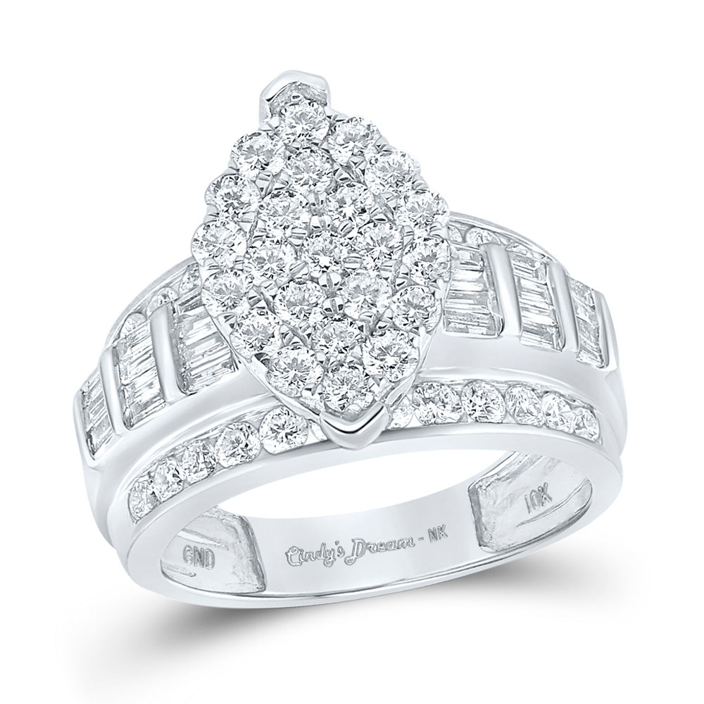 10K White Or Yellow Gold Round Diamond Oval Bridal Wedding Engagement Ring , Womens Size: 5-10
