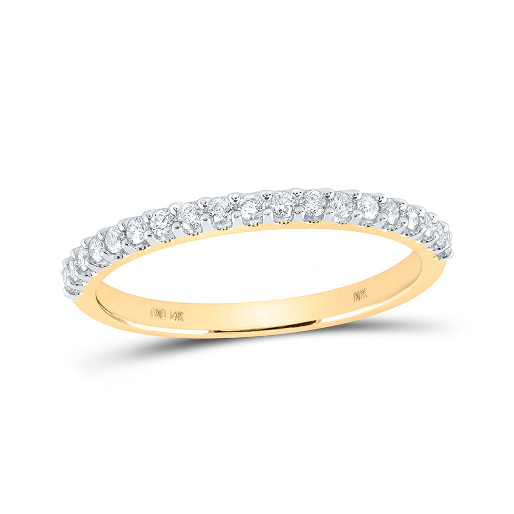 14K Yellow Or Rose Gold Womens Round Diamond Wedding Band 1/4 Cttw, Womens Size: 5-10