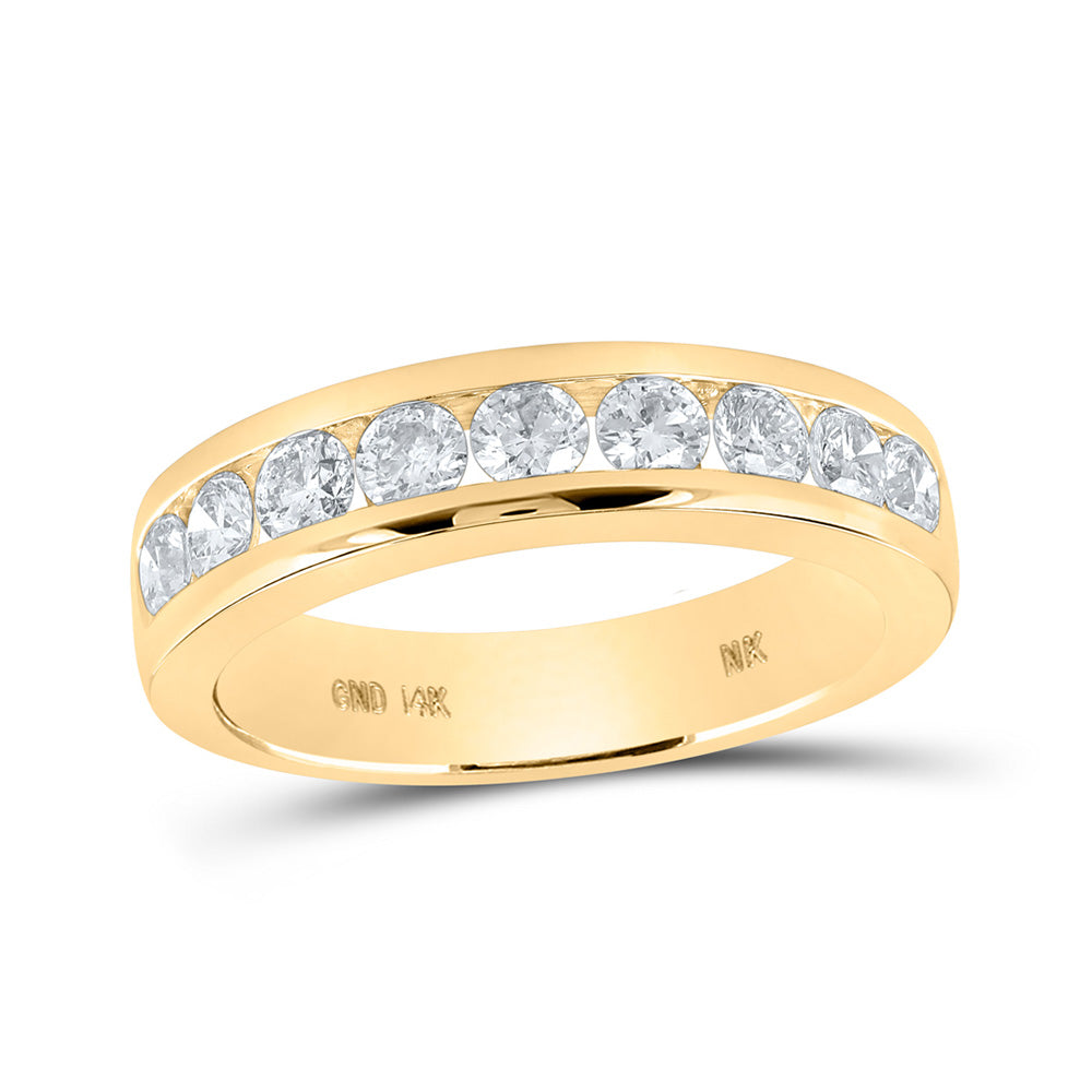 14K Rose Or Yellow Gold Womens Round Diamond Band Ring , Womens Size: 5-10