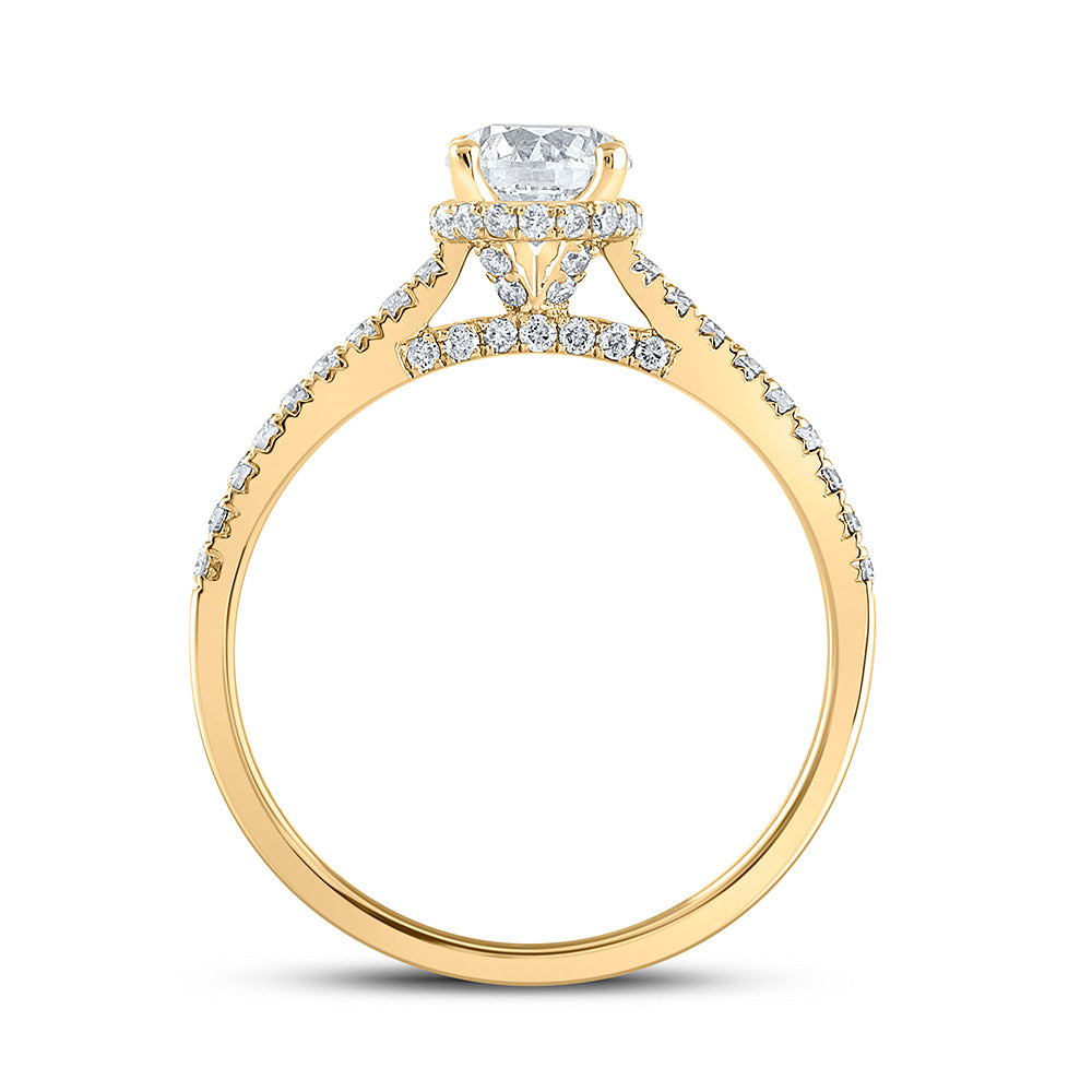 14K White Or Yellow Gold Round Diamond Solitaire Bridal Wedding Engagement Ring , Womens Size: 5-10
