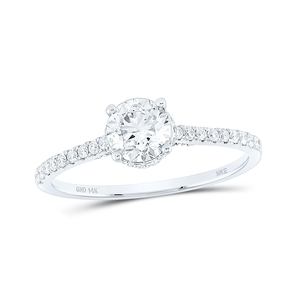 14K White Or Yellow Gold Round Diamond Solitaire Bridal Wedding Engagement Ring , Womens Size: 5-10