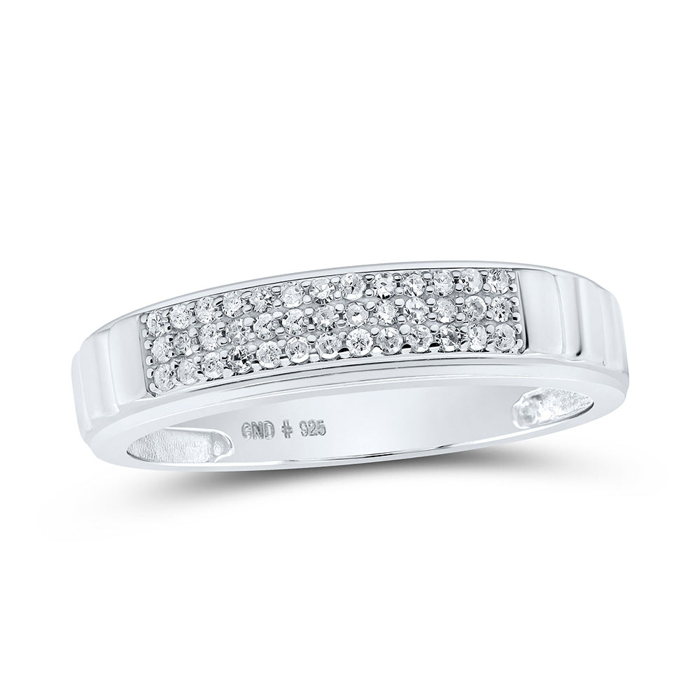 Sterling Silver Or Yellow-tone Sterling Silver His Hers Round Diamond Oval Matching Wedding Set, Womens Size: 5-10, Mens Size: 7-13