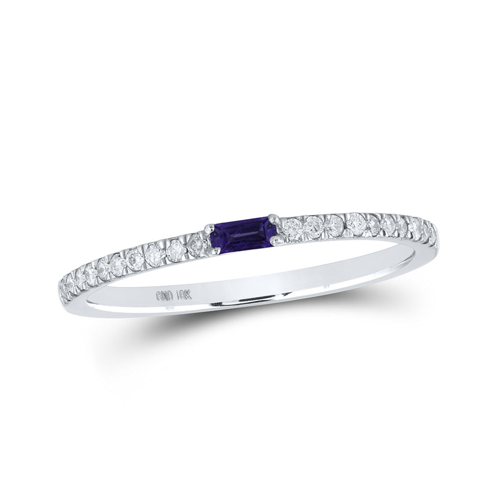 10K Yellow Or White Or Rose Gold Womens Baguette Diamond Band Ring, Womens Size: 5-10