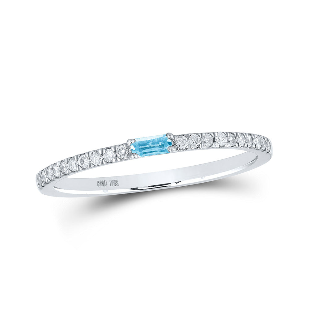 10K Yellow Or White Or Rose Gold Womens Baguette Diamond Band Ring, Womens Size: 5-10