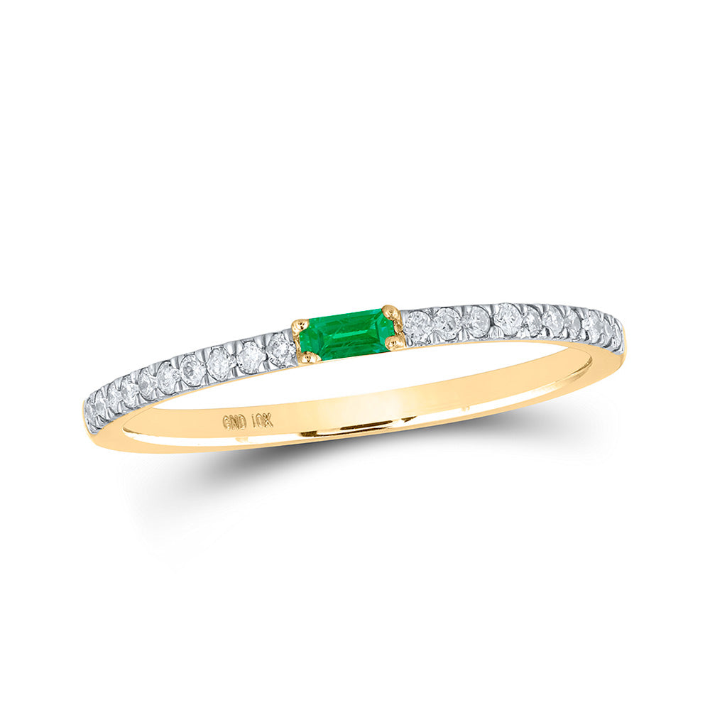 10K Yellow Or White Or Rose Gold Womens Baguette Diamond Band Ring, Womens Size: 5-10