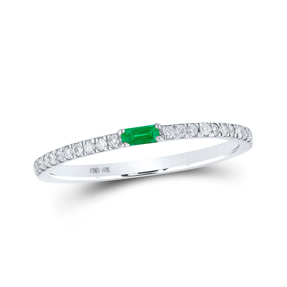 10K Yellow Or White Or Rose Gold Womens Baguette Diamond Band Ring, Womens Size: 5-10