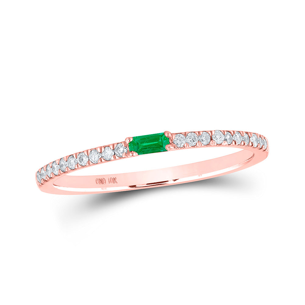 10K Yellow Or White Or Rose Gold Womens Baguette Diamond Band Ring, Womens Size: 5-10