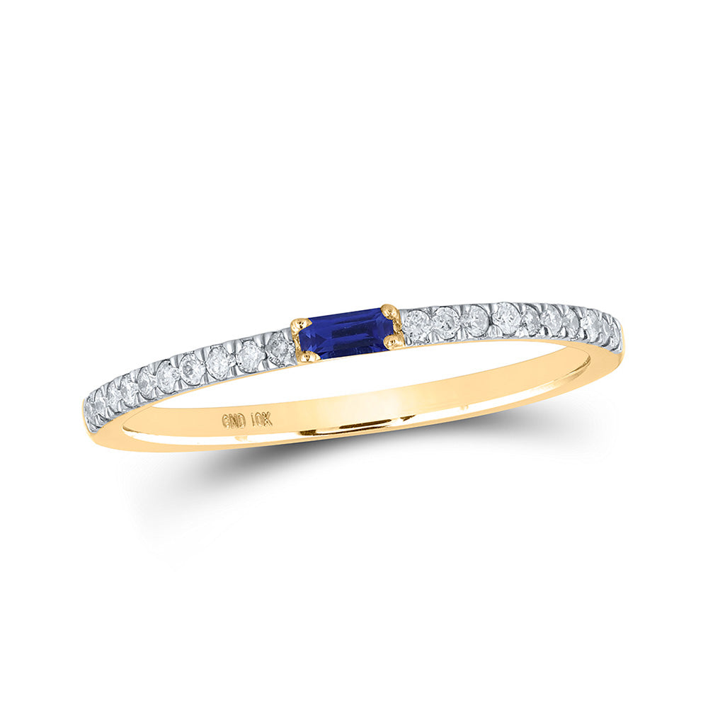 10K Yellow Or White Or Rose Gold Womens Baguette Diamond Band Ring, Womens Size: 5-10