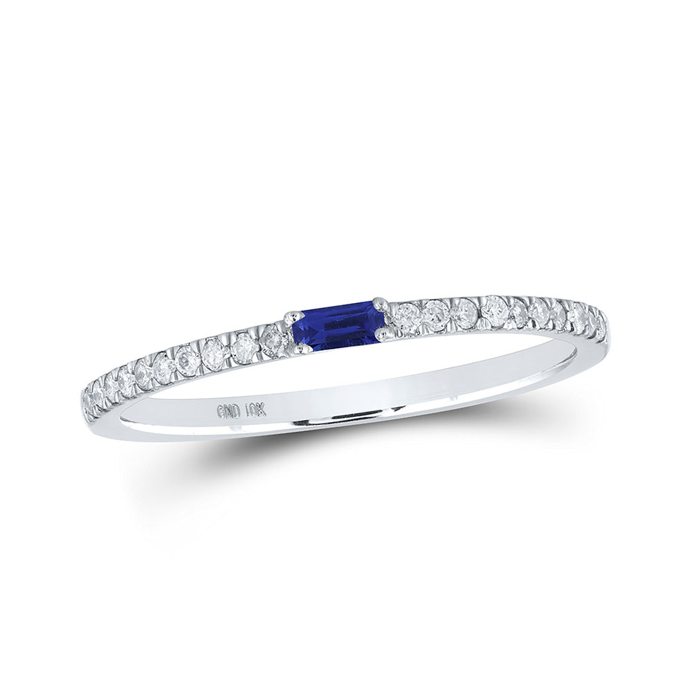 10K Yellow Or White Or Rose Gold Womens Baguette Diamond Band Ring, Womens Size: 5-10