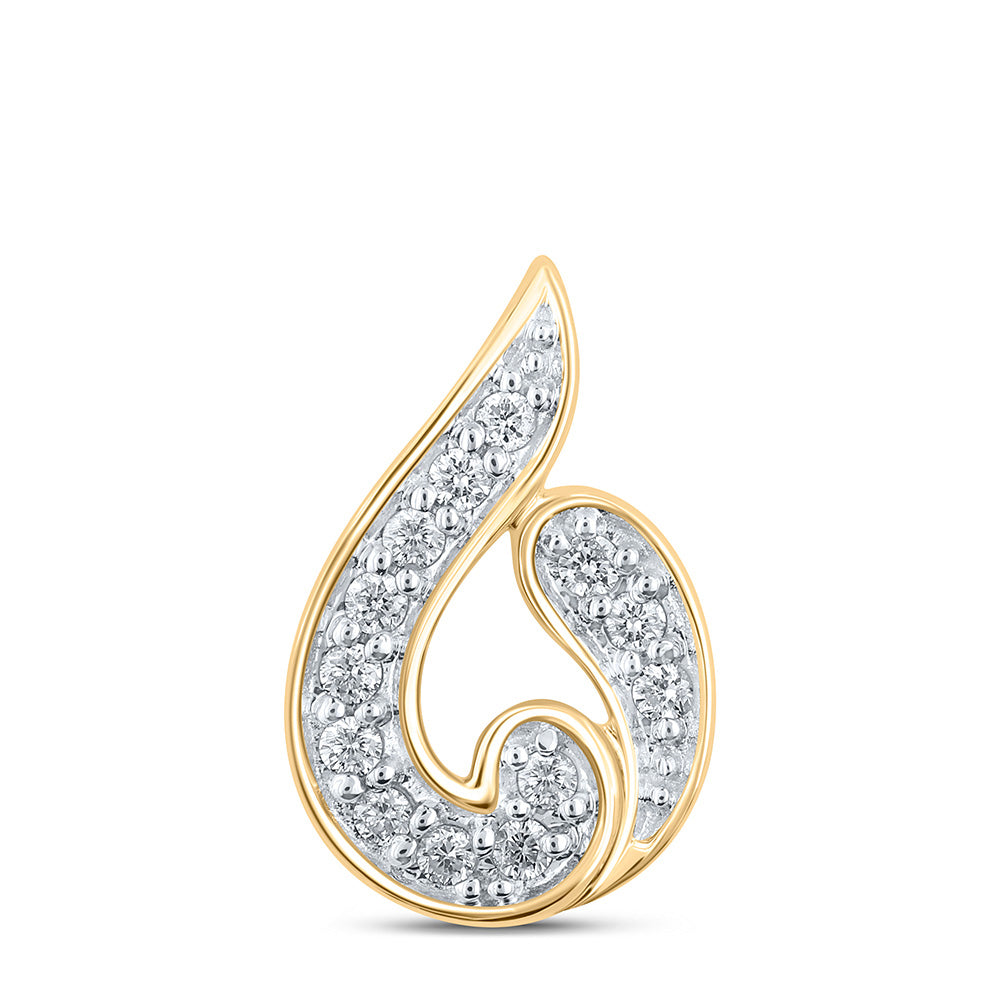 10K Yellow Or Rose Gold Womens Round Diamond Fashion Pendant