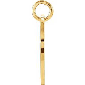 14K Yellow Gold 19.1 X 19.1 Mm Polished Posh Mommy Engravable Disc Pendant