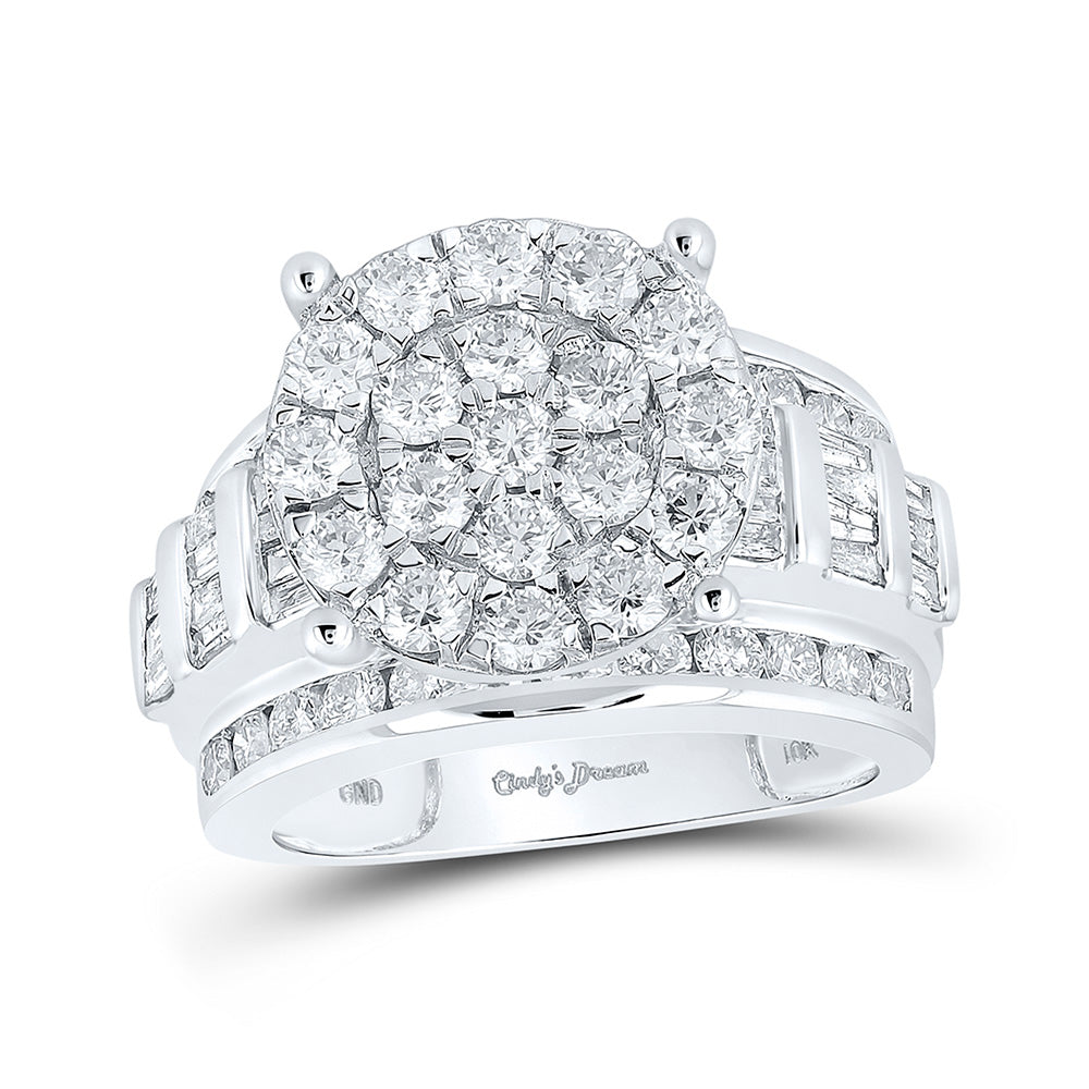 10K White Or Yellow Gold Round Diamond Cluster Bridal Wedding Engagement Ring , Womens Size: 5-10