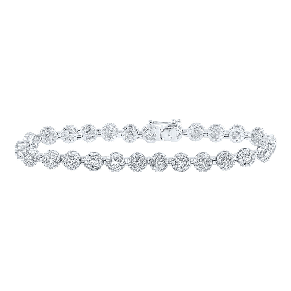 10K Yellow Or White Or Rose Gold Womens Round Diamond Fashion Bracelet