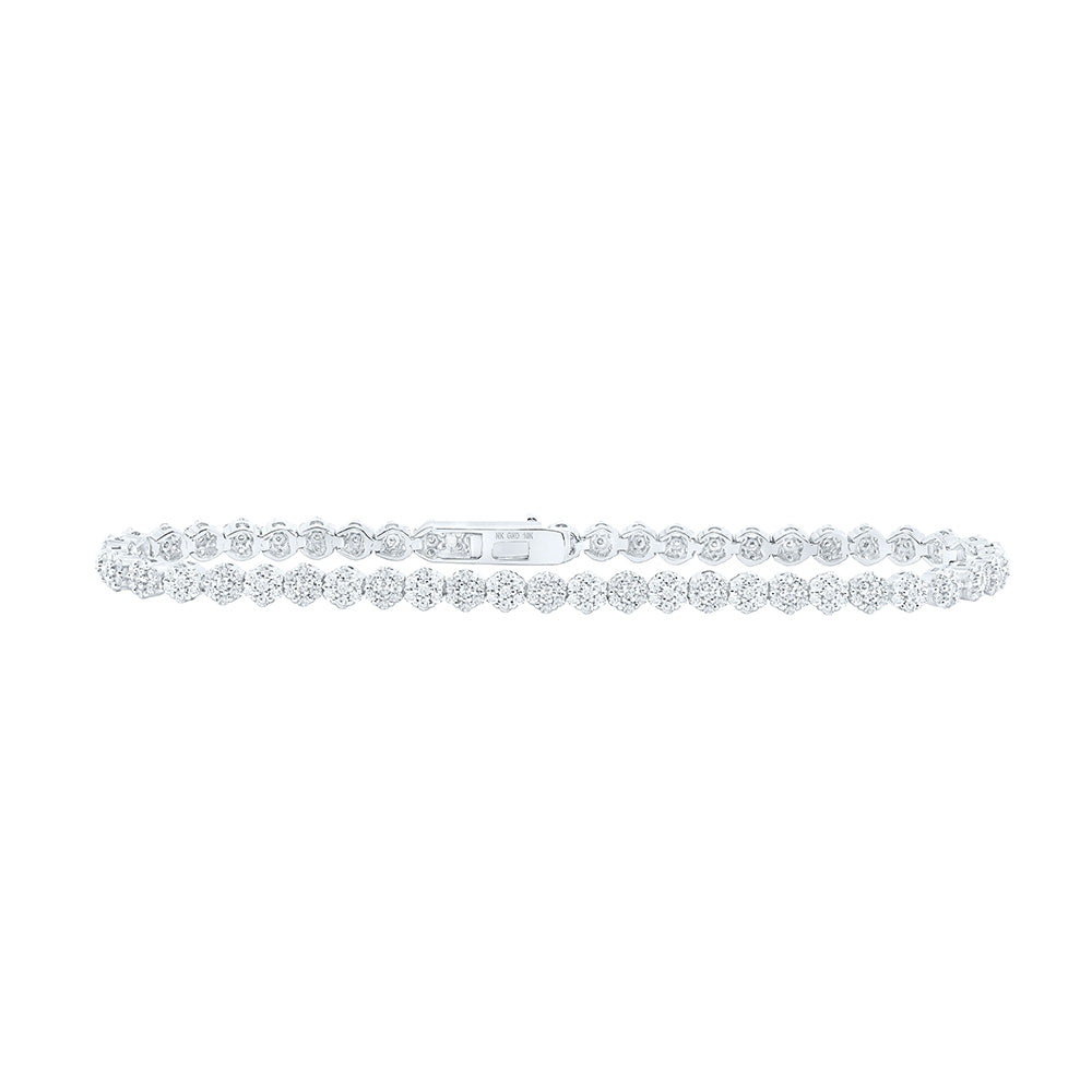 10K Yellow Or White Or Rose Gold Womens Round Diamond Fashion Bracelet