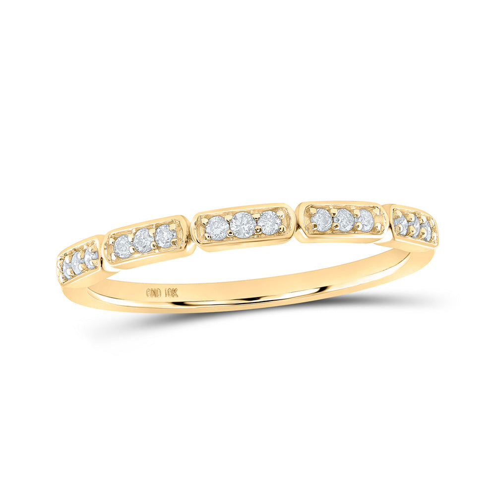 10K Yellow Or White Or Rose Gold Womens Round Diamond Stackable Band Ring , Womens Size: 5-10