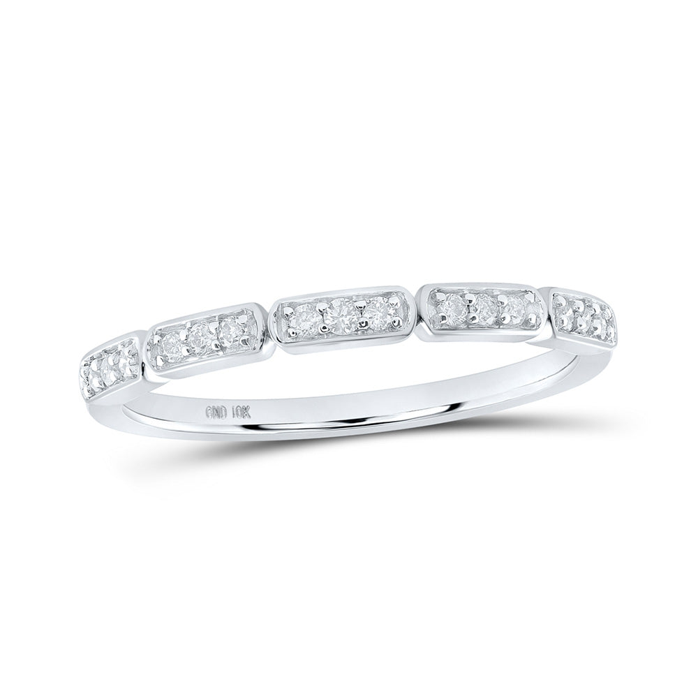 10K Yellow Or White Or Rose Gold Womens Round Diamond Stackable Band Ring , Womens Size: 5-10