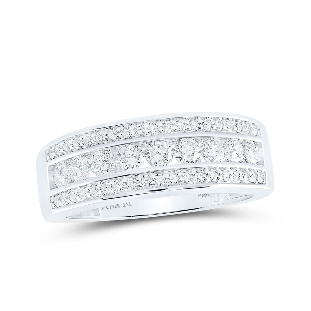 14K Yellow Or White Gold Mens Round Diamond Band Ring 1 Cttw, Mens Size: 7-13