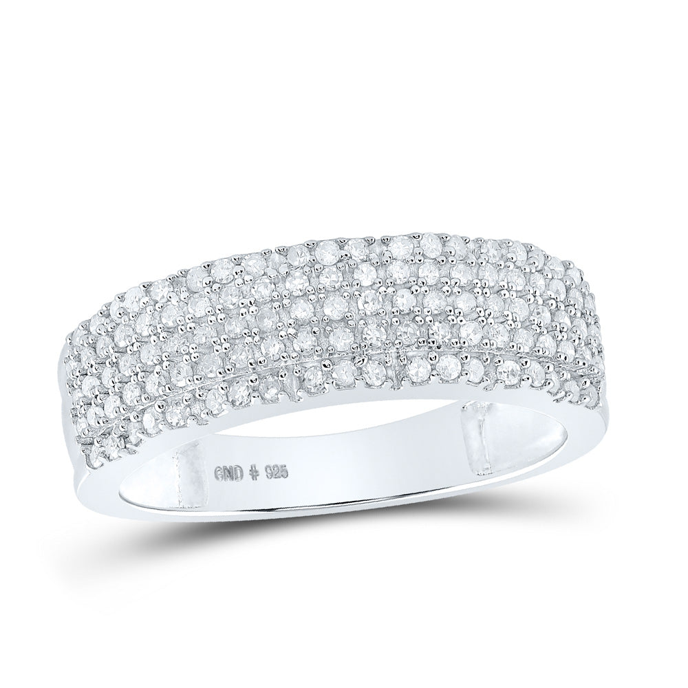 Sterling Silver His Hers Round Diamond Cluster Matching Wedding Set 5/8 Cttw, Womens Size: 5-10, Mens Size: 7-13