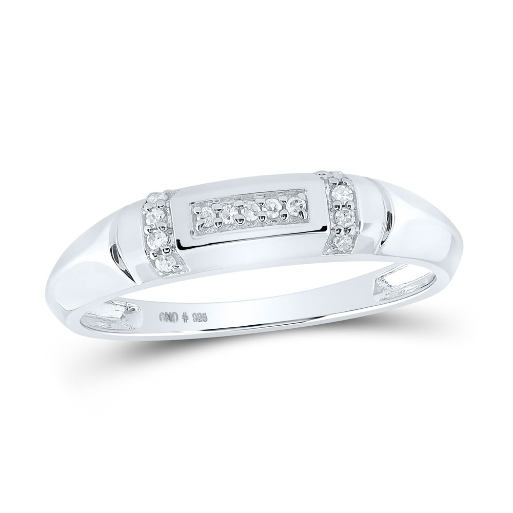 Sterling Silver His Hers Round Diamond Cluster Matching Wedding Set 1/4 Cttw, Womens Size: 5-10, Mens Size: 7-13