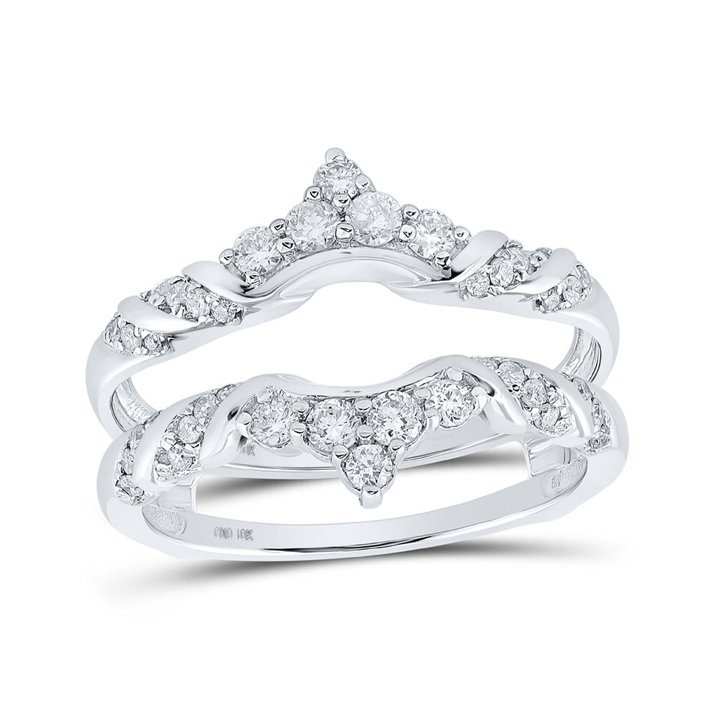 10K Yellow Or White Gold Womens Round Diamond Wrap Enhancer Wedding Band 1/2 Cttw, Womens Size: 5-10