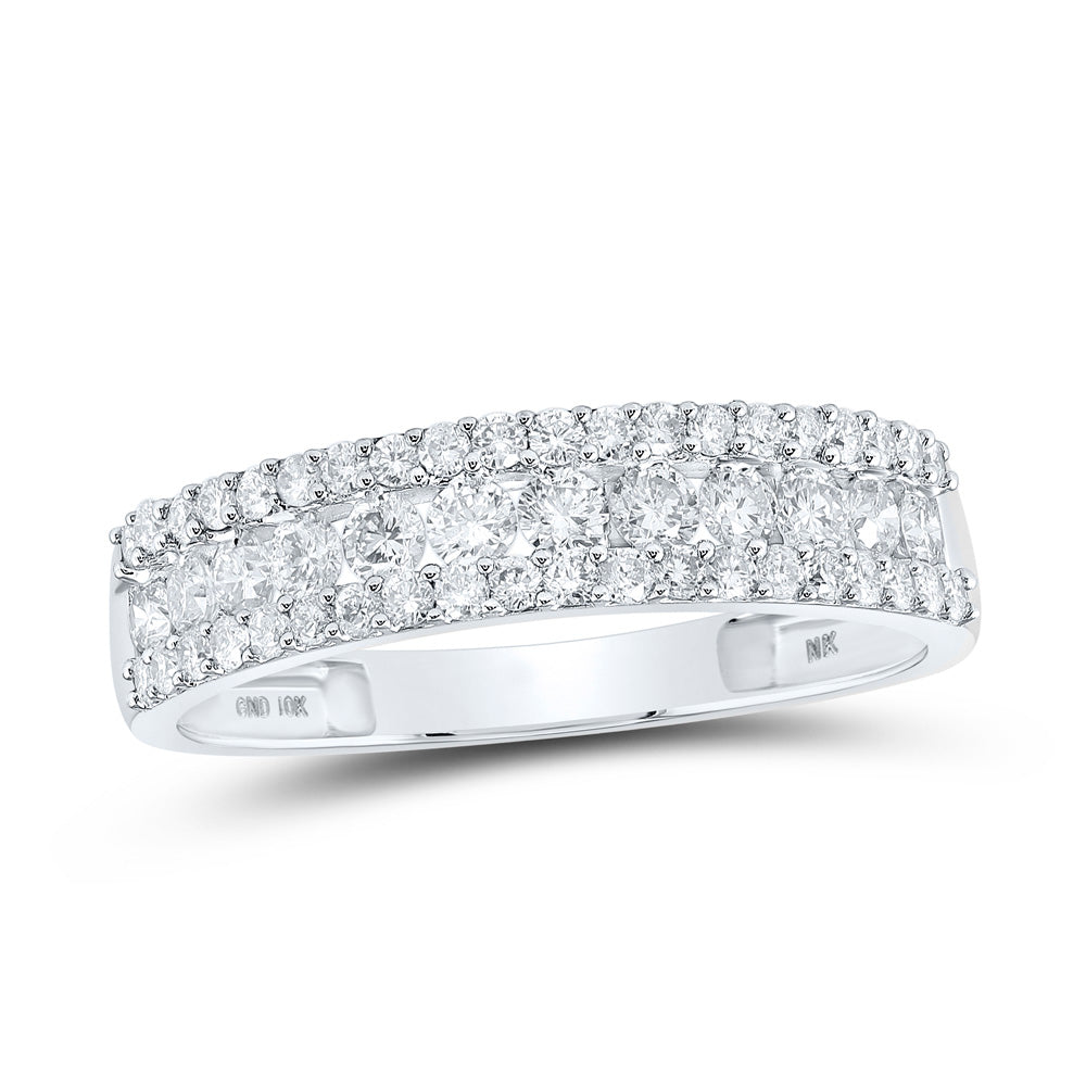 14K White Or Yellow Gold His Hers Round Diamond Cluster Matching Wedding Set, Womens Size: 5-10, Mens Size: 7-13