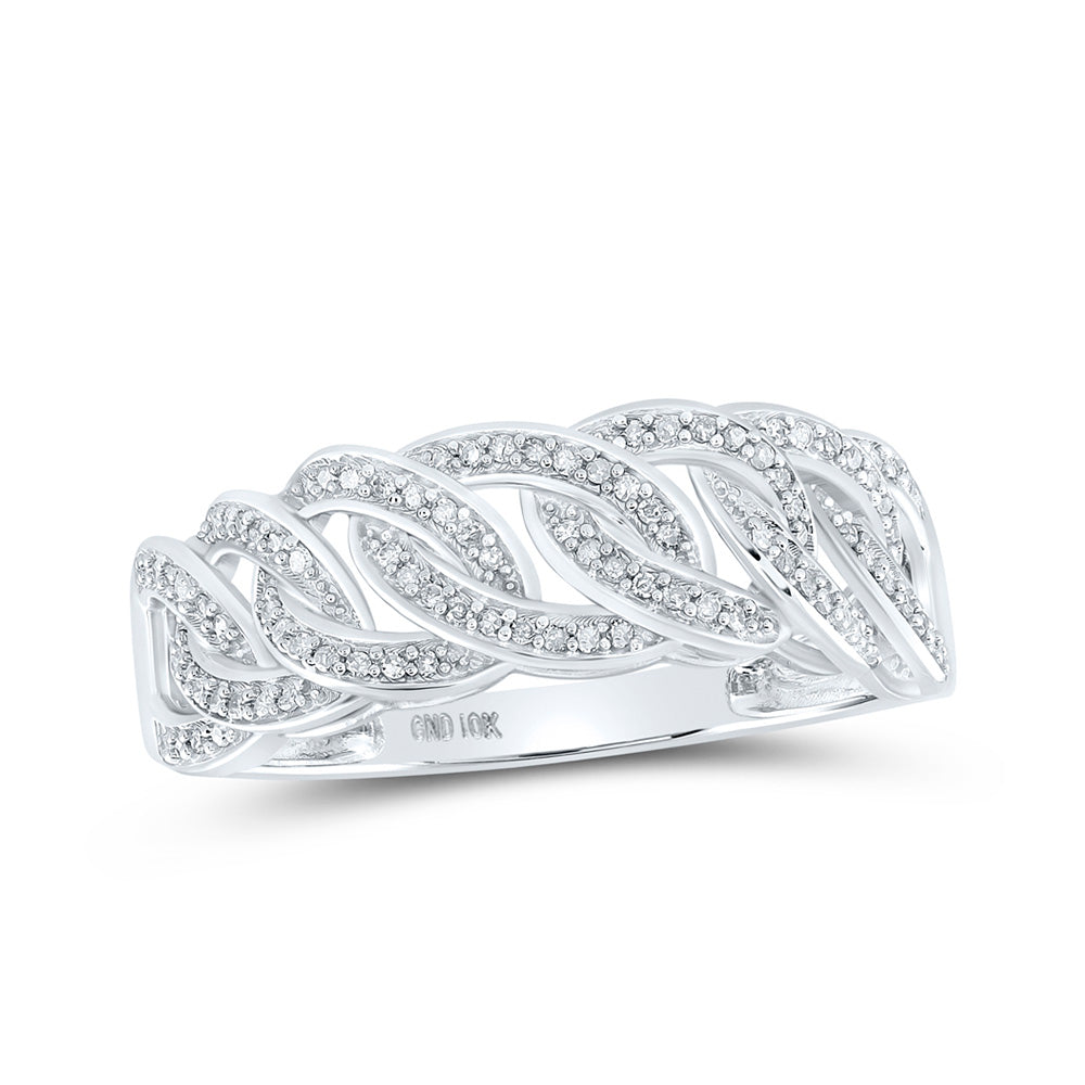 10K White Or Rose Gold Mens Round Diamond Curb Link Band Ring , Mens Size: 7-13