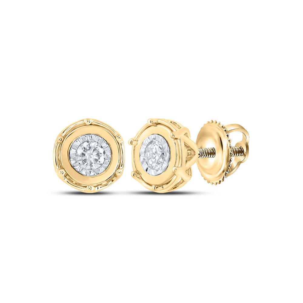 10K White Or Yellow Gold Womens Round Diamond Cluster Earrings