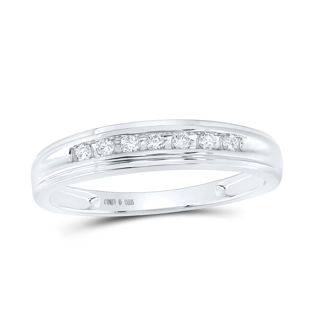 Sterling Silver His Hers Round Diamond Cluster Matching Wedding Set 3/8 Cttw, Womens Size: 5-10, Mens Size: 7-13