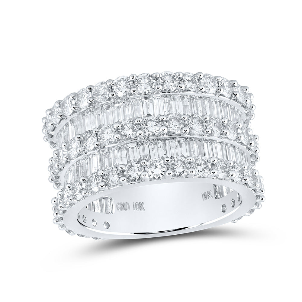 10K Yellow Or White Gold Mens Baguette Diamond Eternity Ring 6-7/8 Cttw, Mens Size: 7-13
