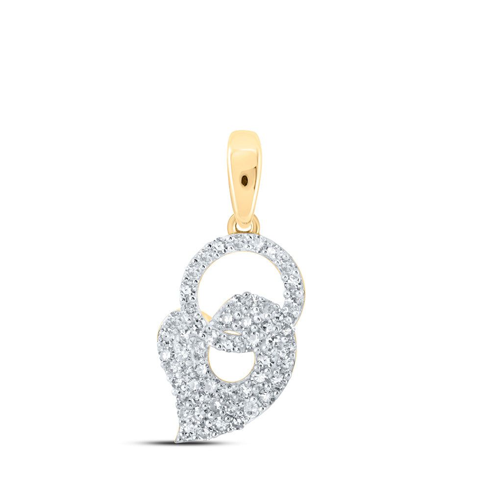 10K White Or Yellow Gold Womens Round Diamond Heart Pendant