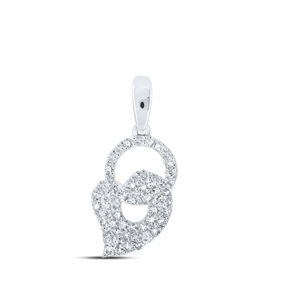 10K White Or Yellow Gold Womens Round Diamond Heart Pendant