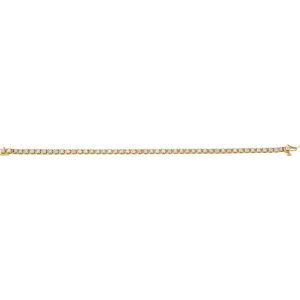 14K Yellow Gold Round 2.7Mm G-H I1 3 3/8 Ctw Natural Diamond Bracelet, Length: 7 In