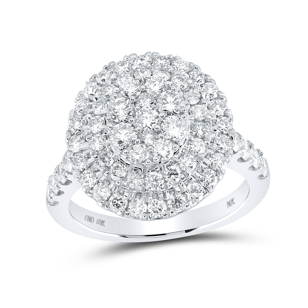 10K White Or Yellow Gold Womens Round Diamond Cluster Ring, Womens Size: 5-10