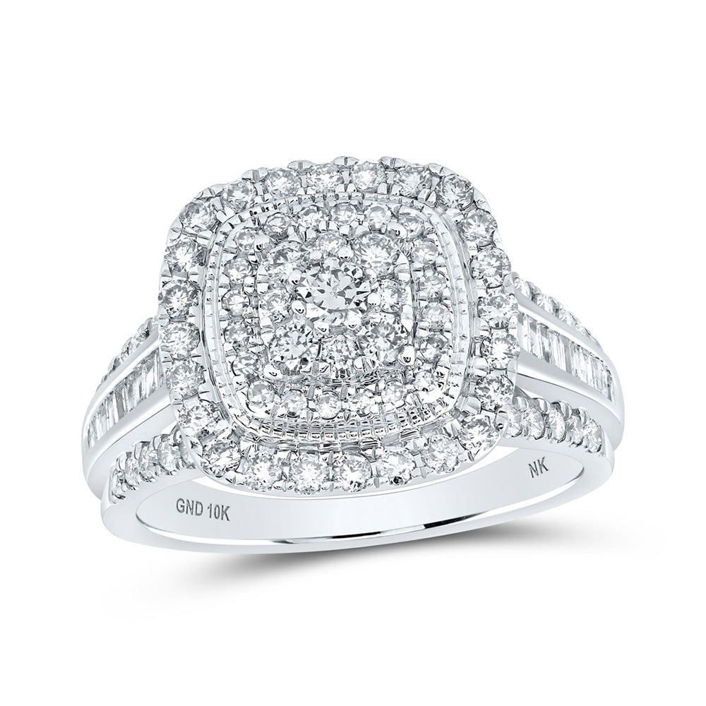 10K Yellow Or White Or Rose Gold Womens Round Diamond Square Ring , Womens Size: 5-10